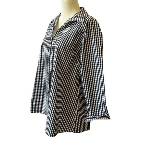 RAVEL TOP M GINGHAM CHECK FIT & FLARE TUNIC COTTON BLD CLASSIC CASUAL ELEGANCE - Picture 4 of 13